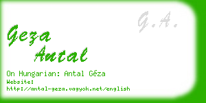 geza antal business card