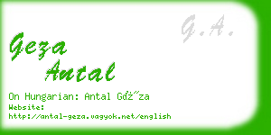 geza antal business card